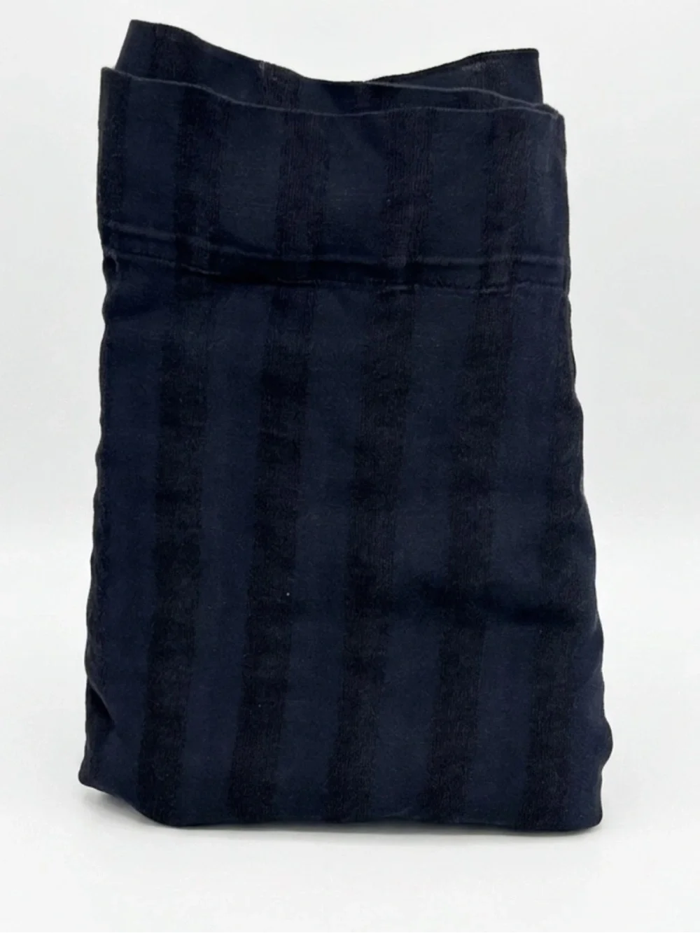 CB2 Track Black Linen Blend Striped Curtain Panel 48x108 Modern